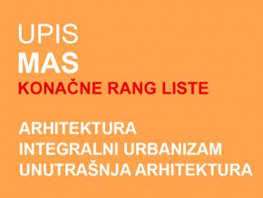 Упис у прву годину МАС 2014/15: КОНАЧНЕ РАНГ ЛИСТЕ