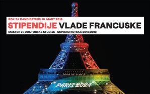 Konkurs: Stipendije Vlade Francuske za 2018/19. godinu