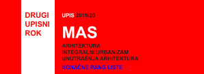 Upis u prvu godinu Master akademskih studija 2019/20 – drugi upisni krug – konačne rang liste