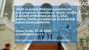 DAAD stipendije u oblasti arhitekture – WEBINAR