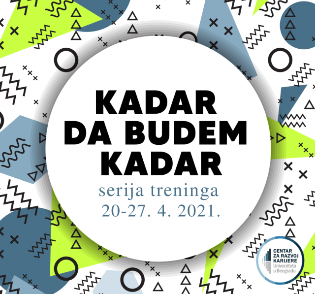 Novi ciklus treninga “Kadar da budem kadar” od 20 – 27.4. 2021. onlajn
