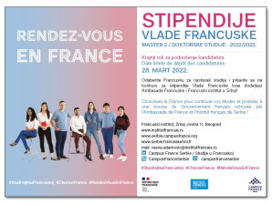 Konkurs: Stipendije Vlade Francuske za 2022/23. godinu