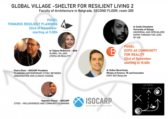 Ključni paneli međunarodne naučne konferencije Global Village 2 – Shelter for Resilient Living 2