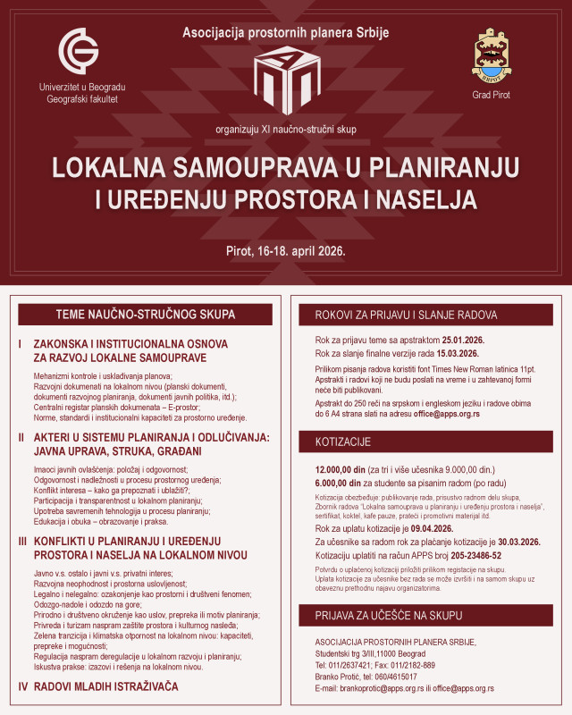XI научно-стручни скуп „Локална самоуправа у планирању и уређењу простора и насеља“