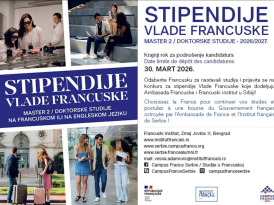 Stipendije Vlade Francuske za master (M2) i doktorske studije u akademskoj 2026/2027. godini